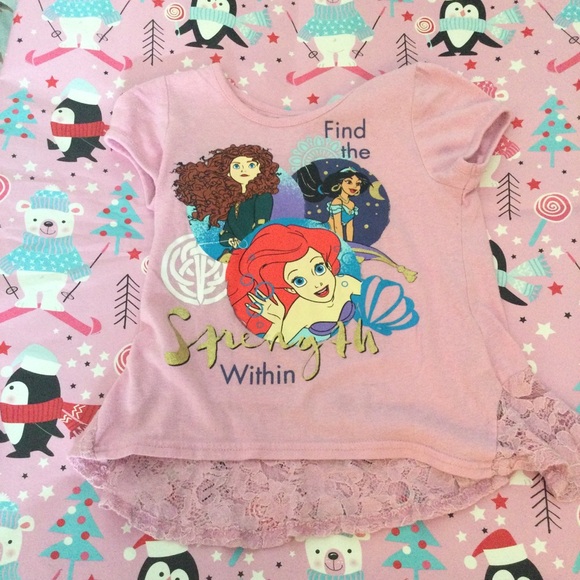 Girls Disney princess short sleeve Lacey shirt. - Picture 3 of 9